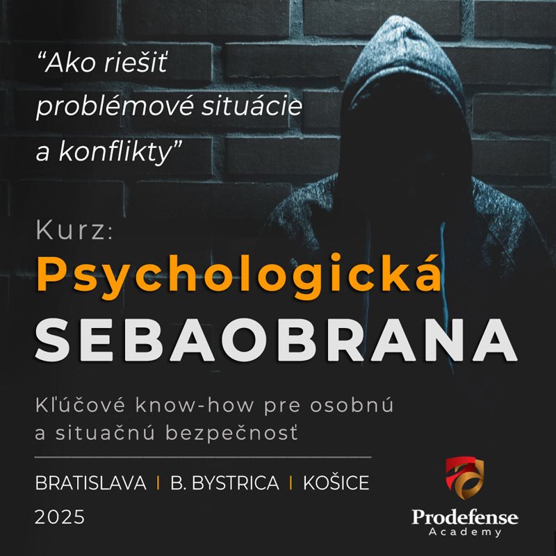 <small><h5>BRATISLAVA: Úvodné školenie do kurzu (Blok 1)</h5></small><BR>Psychologická sebaobrana<BR>