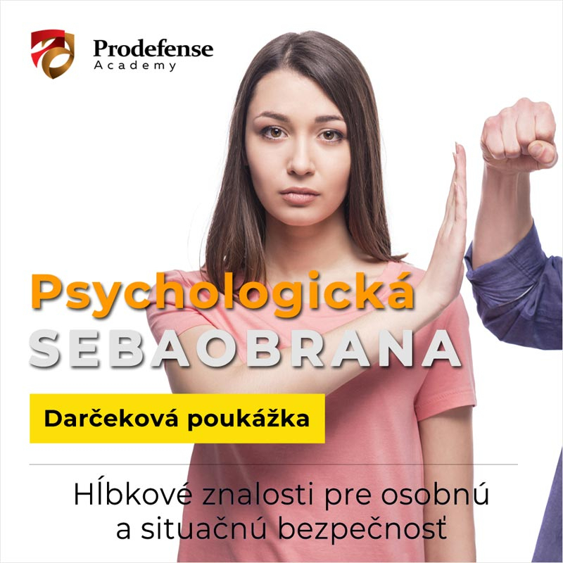 <small><h5>Daruj kurz:</h5></small><BR>Psychologická sebaobrana<br><small><h5>(blok 1 + 2)</h5></small>